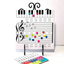 Dry Erase Carrying Case, Effective Learning Magnetic Two-Sided Music Board for Music Classroom And Teacher (25X25X0.3 Cm)