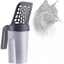No Touch Litter Box Scoop, Large Round And Curved Surface for Efficient Waste Insertion, Smooth Surface for Easy Cleaning, Portable Cat Litter