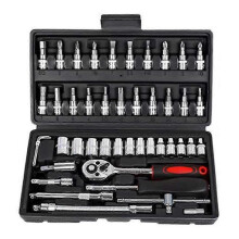 All-inclusive 1/4 Inch Drive Socket Set, Bit Socket Set Ideal for Automotive Maintenance, Includes Quick-release Spinner Handle and Storage Case