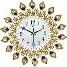 (As show, One size) Wall Clock, Peacock Wall Clock Vintage Large Silent Wall Clock Non Ticking Battery Operated Iron Art Gold Decorative Clock Modern Home Decor Clock for
