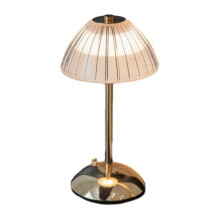 USB Rechargeable Crystal Lampshade LED Table Lamp, Portable And Cordless Design with Polished Metal Surface, Suitable for Bedrooms Dining Tables