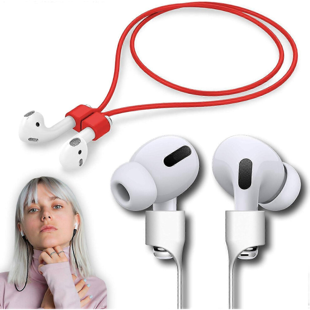 (As Show, One Size) Ultra Strong Magnetic Airpod Pro Strap Anti-Lost Cord Sports Lanyard Compatible With Airpods 3Rd 2Nd Generation Pro 3 2 1 (Red) Red 4631466817398