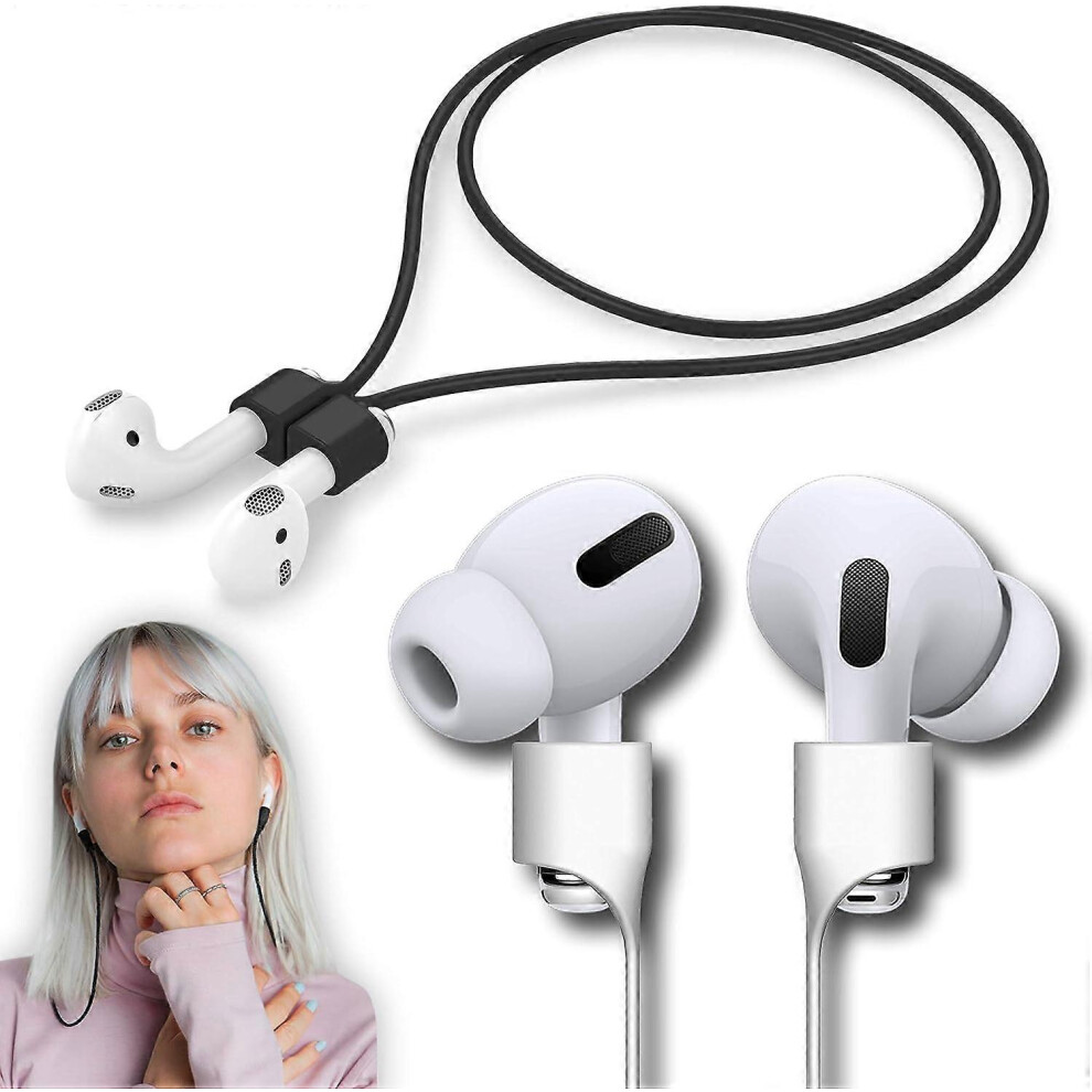(As Show, One Size) Ultra Strong Magnetic Airpod Pro Strap Anti-Lost Cord Sports Lanyard Compatible With Airpods 3Rd 2Nd Generation Pro 3 2 1 (Black) Black 4632461649380