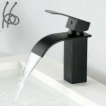 Modern Bathroom Sink Faucet Featuring Waterfall Spout Design, Anti-Fingerprint Surface Adds Touch Of Elegance To Any Bathroom