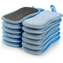 12-Pack Multi-Purpose Scrub Sponges Kitchen, Dishwashing Sponges (Blue)