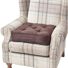 Homescapes Chocolate Brown Faux Suede Armchair Booster Cushion