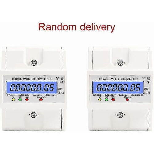 Digital Lcd Energy Meter, Three-phase 4-wire Consumption Monitor with Back-lit Display, Anti-electromagnetic Interference Stability Ensures Accurate 1