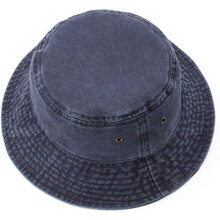 Vintage Cotton Bucket Hat Washed Retro Outdoor Fishing Sun Hat Navy