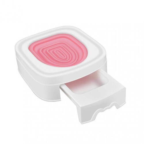 (Pink)Cat Toilet Training System Reusable Plastic Sand Box Mat Cat Trainer Reusable Automatic Trainer