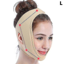 (L) Facial Slimming Face Lift Up Band Mask Reduce Double Chin V-line Shaping Bandage - Sfygv