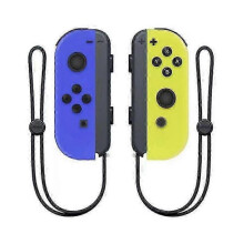 (Blue Yellow) Joycon Wireless Controller For Nintendo Switch,Support Wake-up Function,Left Right Remote Controllers With Wrist Strap