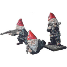 Funny Garden Gnomes Guard Statue, for Lovers Military and Army Men Gifts