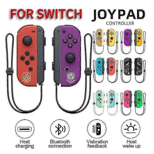 (Yellow Green) Joycon Wireless Controller For Nintendo Switch,Support Wake-up Function,Left Right Remote Controllers With Wrist Strap 1