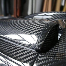 5d Ultra Shiny Glossy Black Carbon Fiber Pvc Waterproof Car Wrap Sticker Decal