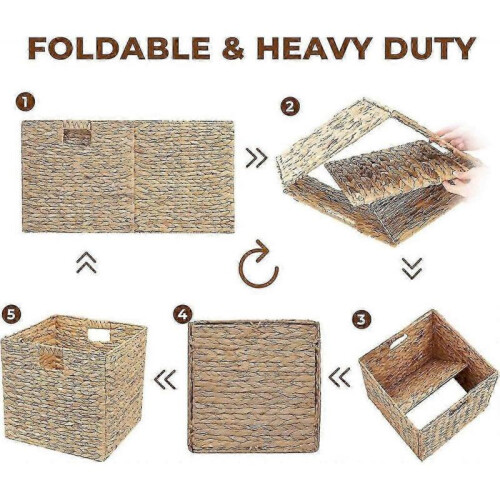 1 Pack Water Hyacinth Storage Cube for Bedroom Organization 12 x 12in 1