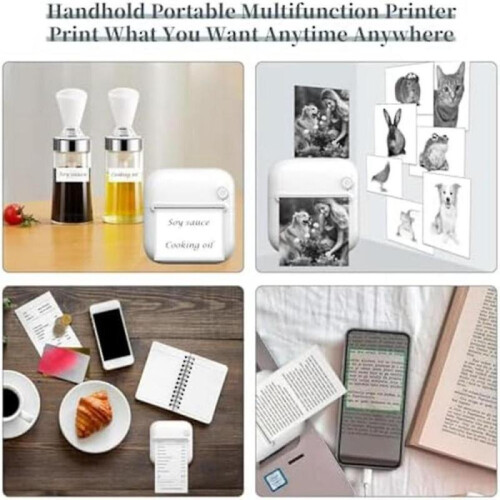 Sticker Printer, Mini Printer, Inkless Sticker Printer, Mini Sticker Printer, 3 Rolls Sticker, Study Notes 1