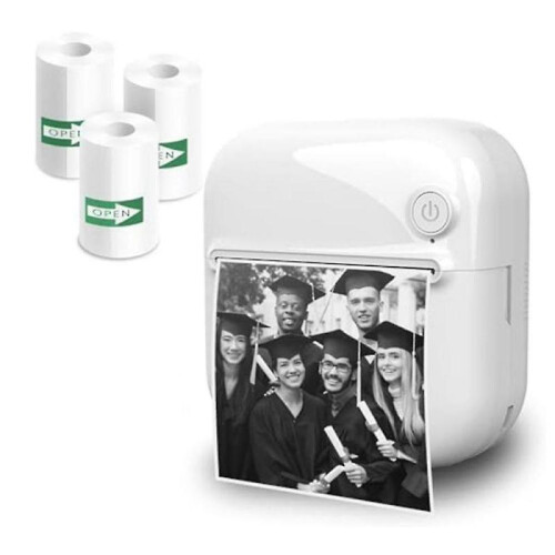 Sticker Printer, Mini Printer, Inkless Sticker Printer, Mini Sticker Printer, 3 Rolls Sticker, Study Notes