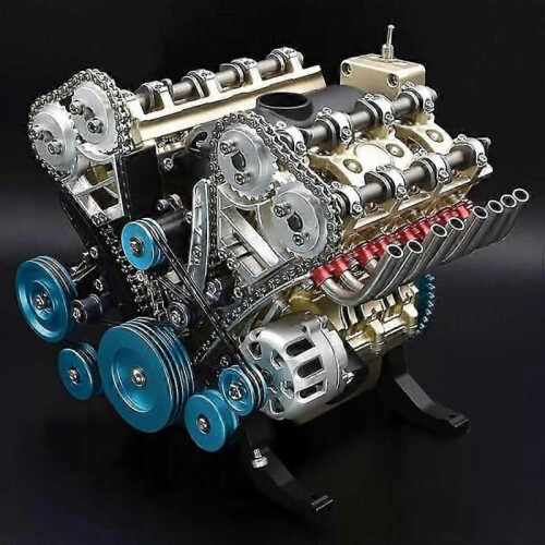 (Eight cylinders) 8-Cylinder Full Metal Car Engine Model, Resin Car Engine Model Kit 2