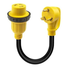 30 Amp To 30 Amp Rv Power Adapter Tt-30p Male To L5-30r Female Rv Adapter, 10/3 , 125 Volt 3750 Watt, 1.5 Ft. Us Plug