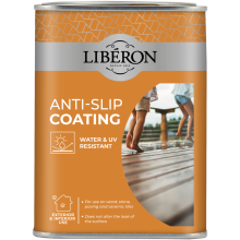 LIBASC1L Liberon Anti-Slip Coating 1 Litre - Clear, Non-Slip Finish for Interior & Exterior Floors (Wet Surfaces)