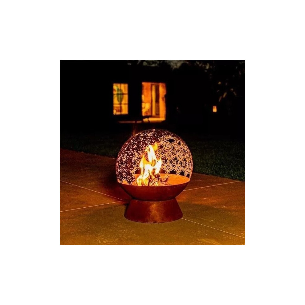 Fire Pit Garden Heater Bowl Outdoor Bronze Round Log Burner