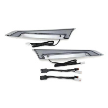 Windshield Trim Lights Windscreen Fairing Led Turn Signals Running Light for Road Glide Models - Silver & Black