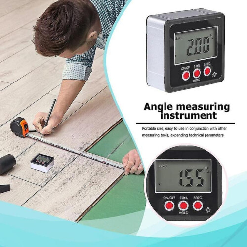 Angle Measure Horizontal Angle Digital Meter Inclinometer, Digital Electronic Level Box Magnetic Base Measuring Tools 1