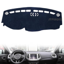 (Brown Edge, Left Hand Drive) For Jeep Compass 2017 2018 2019 Anti-slip Dashboard Cover Protective Pad Car Accessories Sunshade Carpet