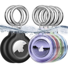 (As show, One size) IPX8 Waterproof Airtag Holder, 6 Pack Apple Air Tags with Keychain, AirTag Case for Dog Collar, Luggage, Keys, Anti-Scratch Full Body Protective Airta