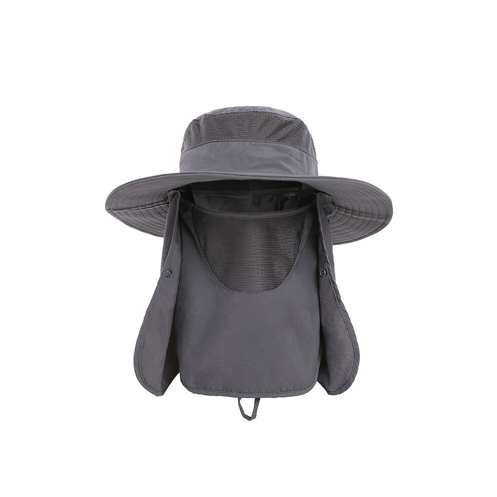 Outdoor Mesh Sun Hat Wide Brim Fishing Hat with Neck Flap