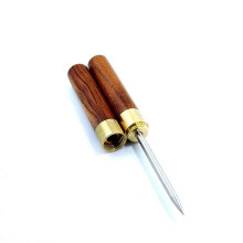 (As show, One size) Stainless Steel Ice Pick with Safety Cover, Pick Tool for Breaking Ice, Non-slip Wooden Handle