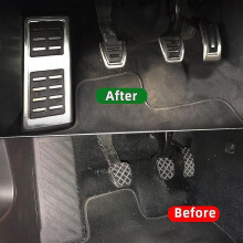 (AT With Rest) Xburstcar For Skoda Kodiaq Lhd 2016 2017 2018 2019 2020 At Mt Car Pedal Cover Gas Pedale Covers Brake Pedals Foot Rest Pads
