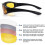 (White) 3pcs Motorcycle Riding Glasses Padding Goggles Uv Protection Dustproof Windproof, Grey+white+yellow 2