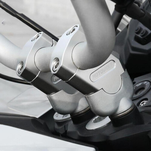 (28mm, Silver) 28mm 22mm Handle Bar Clamp Motorcycle Handlebar Riser Mount- Durable From Chuai Du 2