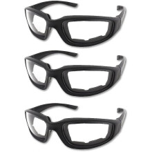 (White) 3pcs Motorcycle Riding Glasses Padding Goggles Uv Protection Dustproof Windproof, Grey+white+yellow