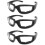 (White) 3pcs Motorcycle Riding Glasses Padding Goggles Uv Protection Dustproof Windproof, Grey+white+yellow 1