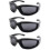 (grey) 3pcs Motorcycle Riding Glasses Padding Goggles Uv Protection Dustproof Windproof, Grey+white+yellow 1