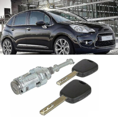 Citroen C2 C3 2002-2010 Left Front Door Lock Barrel And 2 Keys 1