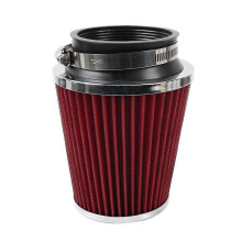 (Red) Air Filter Cone Intake Filter 76mm Car Sponge Airfilter 3'' Universal High Flow