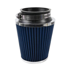 (Blue) Air Filter Cone Intake Filter 76mm Car Sponge Airfilter 3'' Universal High Flow