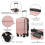 (nude and black, 20) ABS Cabin Carry-On Suitcase with Secure Combination Lock 3