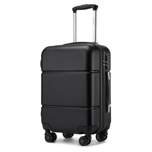 (black, 20) ABS Cabin Carry-On Suitcase with Secure Combination Lock