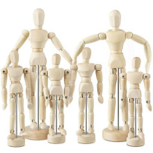6 Pcs Artist Mannequin Model Wooden Manikin Drawing Moveable Figure Model with Stand Flexible Jointed Mannequin
