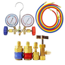 Refrigerant Manifold Gauge Set Air Conditioning Tools with Hose And Hook for R12 R22 R404a