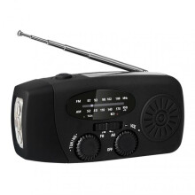 (US, Black) Portable AM/FM/NOAA Radio with USB Charger & LED Flashlight - Multi-Functional Survival Tool for Emergencies
