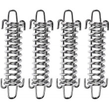 4 Pieces Tent Spring Buckles Steel Spring Awning Tent Heavy Duty Rope Tent Rope Buckle Fixing Kit Garden Sail Tensioner Travel Tent Accessories