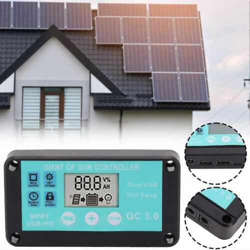 (10A) 10A Solar Charge Controller Great Heat Dissipation Easy to Use for Phone PC 1