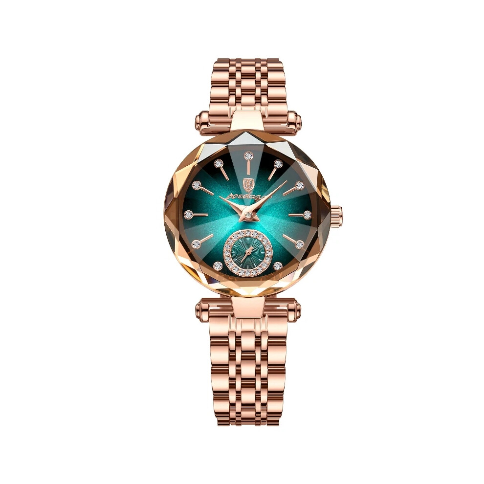 ( S) Women Watch Luxury Jewelry Steel Quartz Wristwatches Waterproof Ladies Watch New Green