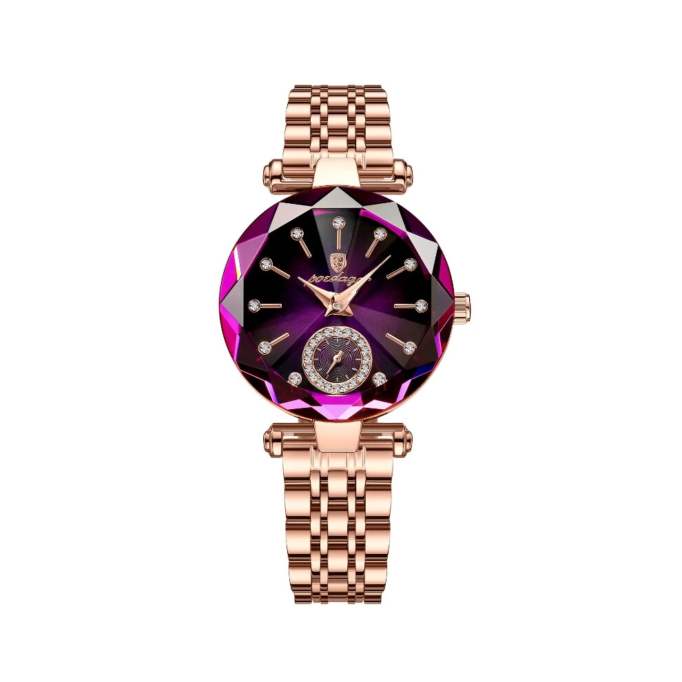 ( S) Women Watch Luxury Jewelry Steel Quartz Wristwatches Waterproof Ladies Watch Hot Purple