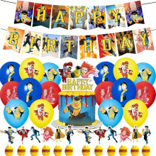 (No backdrop, Other) Invincible Birthday Party Decoration According Options Balloon Banner Cake Topper Backdrop Toys for Party Supplies